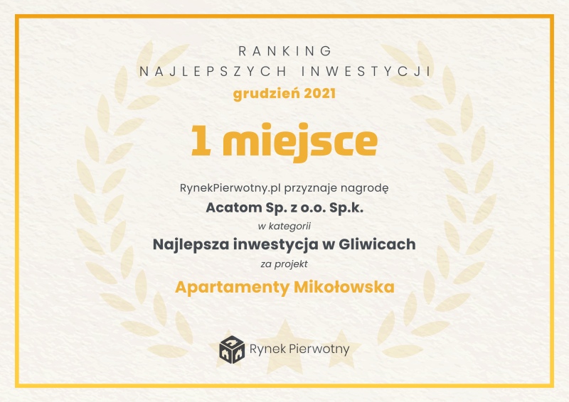 Apartamenty Mikołowska numerem 1 wśród inwestycji w Gliwicach!